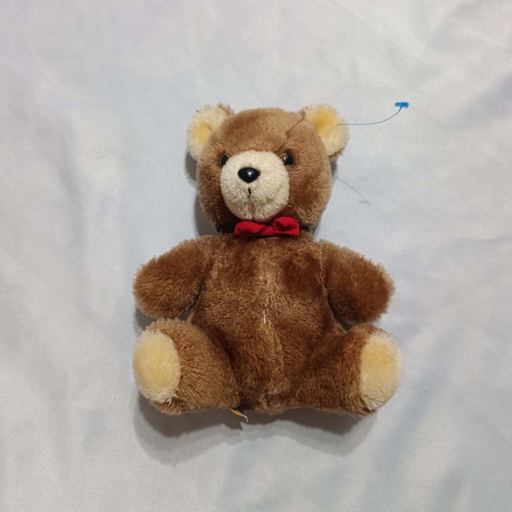 Dakin Teddy Bear Stuffed Animal Plush Brown Red Bow(8 in)